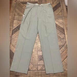 Haggar brand No Iron Linen pants in a light olive color